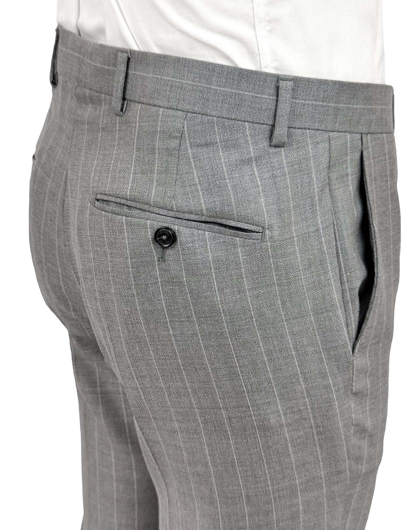 Salvatini Exclusive - Vitale Barberis Canonico Italian Wool Slim-Fit Pinstripe Suit