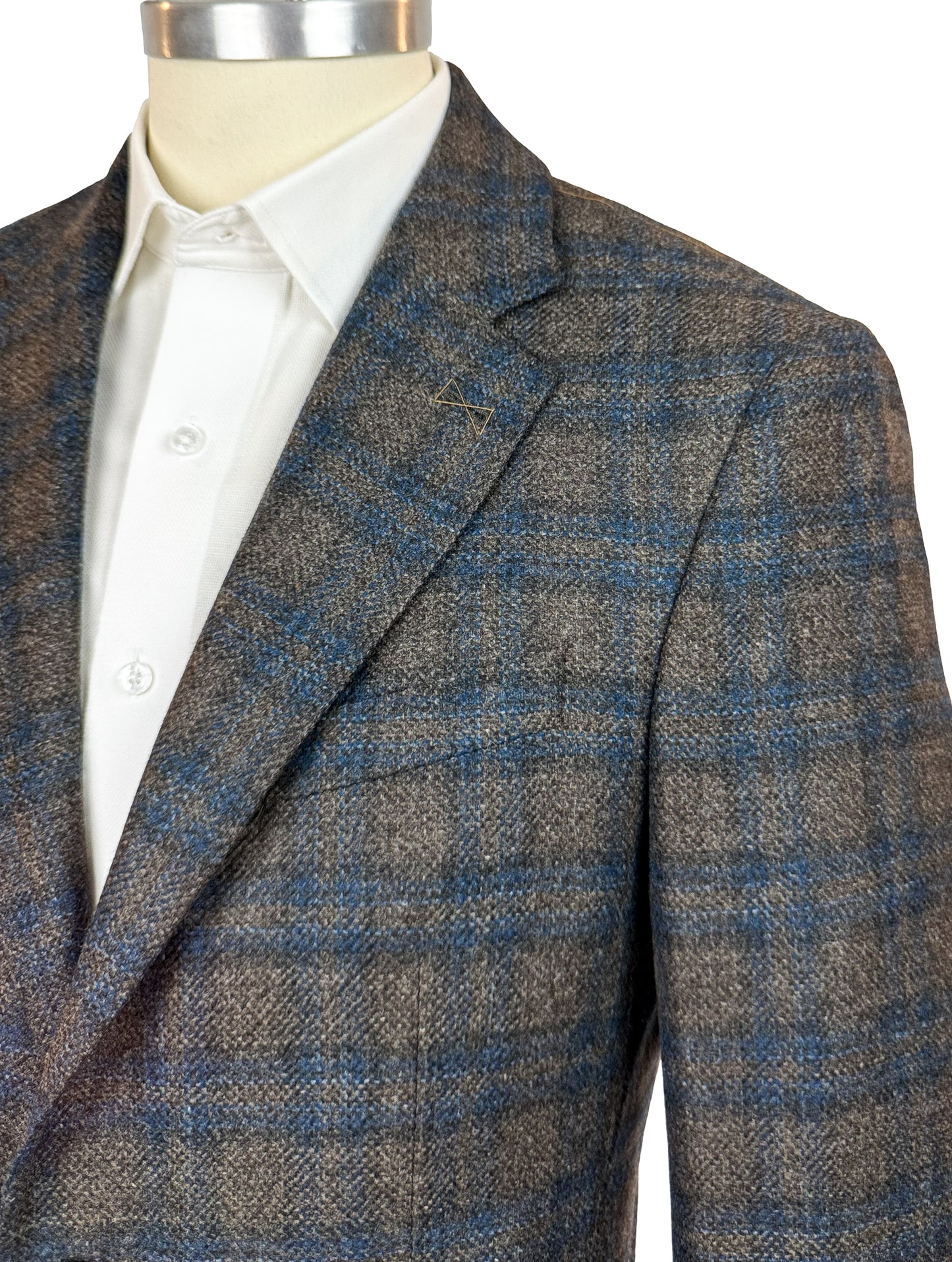 Salvatini Exclusive - Cashmere Blend Brown Plaid Sport Coat
