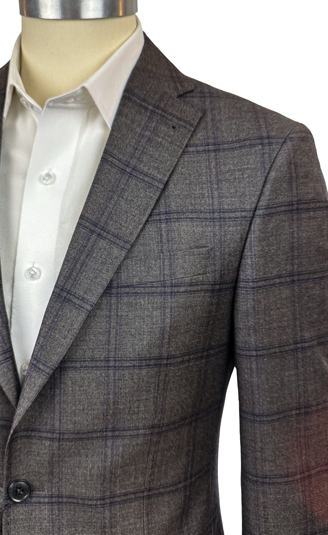 Salvatini Exclusive - Cashmere Blend Grey Plaid Suit