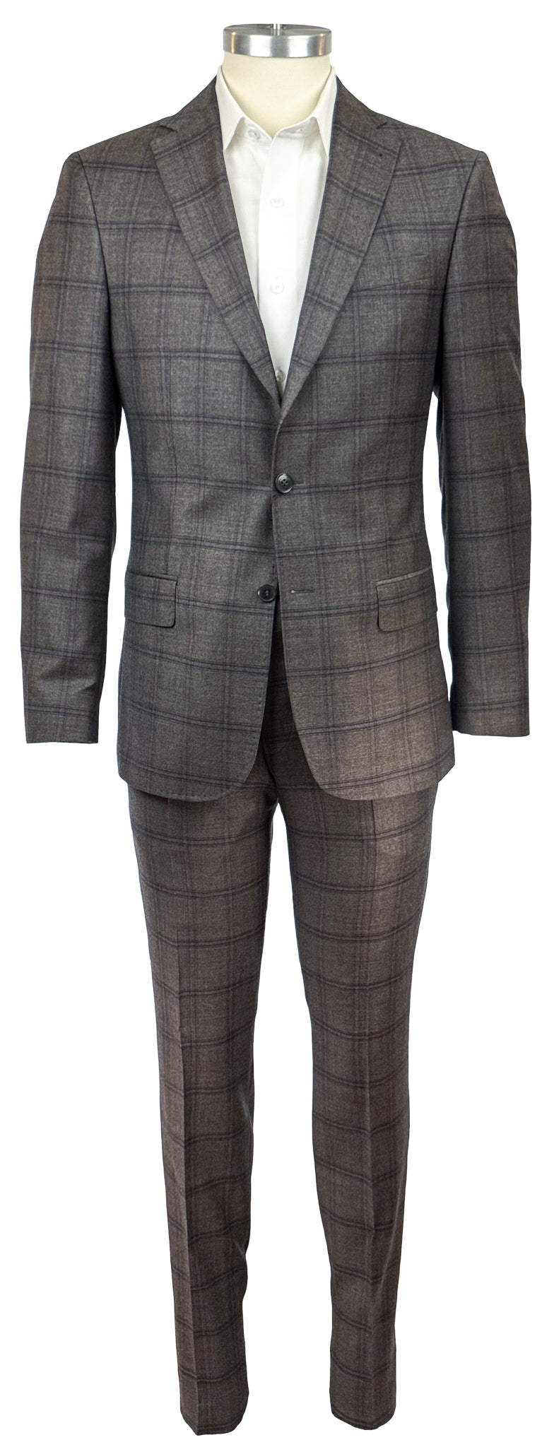 Salvatini Exclusive - Cashmere Blend Grey Plaid Suit