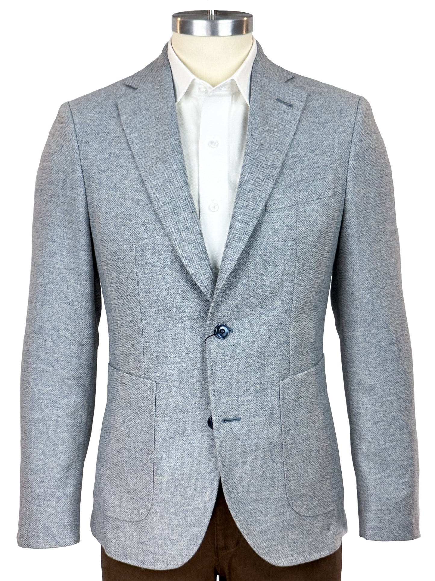 Salvatini Exclusive - Modern Slim-Fit Wool-Blend Herringbone Sport Coat