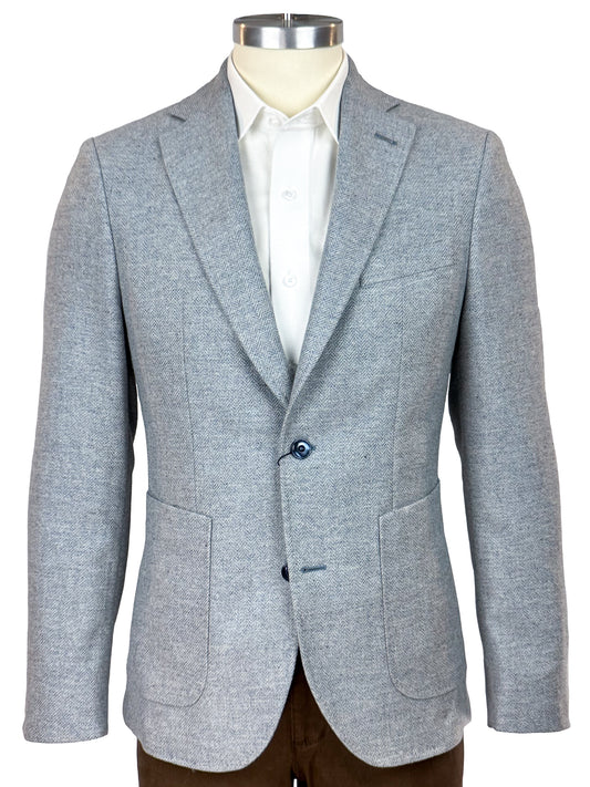 Salvatini Exclusive - Modern Slim-Fit Wool-Blend Herringbone Sport Coat