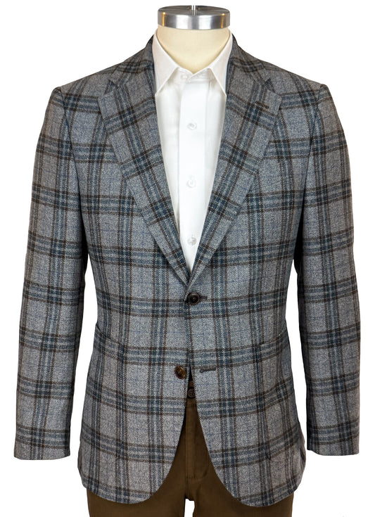 Salvatini Exclusive - Italian Wool Grey Plaid Sport Coat
