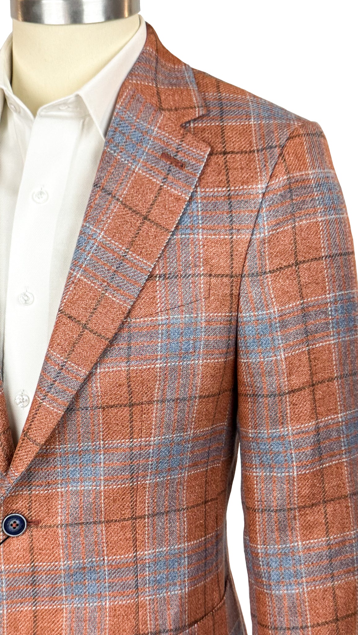 Salvatini Exclusive - Modern Slim-Fit Cotton-Blend Plaid Sport Coat