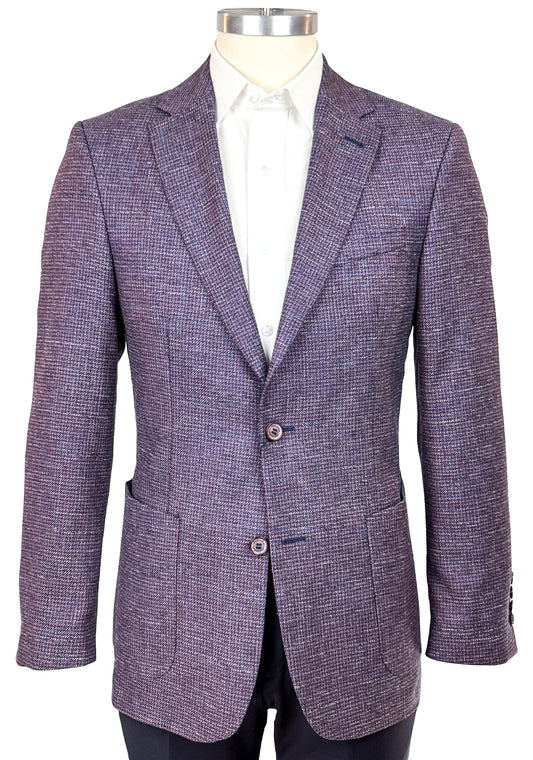 Salvatini Exclusive - Modern Slim-Fit Wool-Blend Checkered Sport Coat